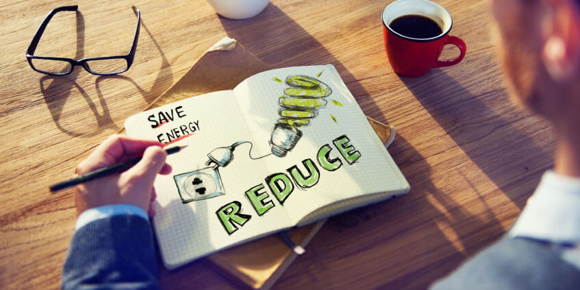 Économies pompe à chaleur Carnet avec message Save Energy et Reduce