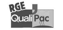 Logo RGE QualiPac en noir et gris
